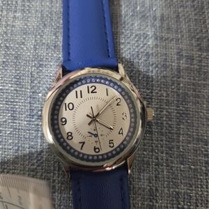 Avon Blue and Silver Women's Watch